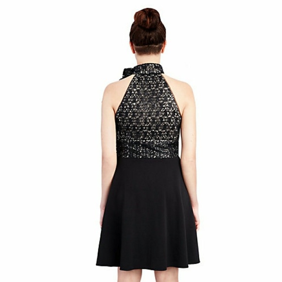 Betsey Johnson Tie Neck Lace Party Dress - Picture 2 of 2